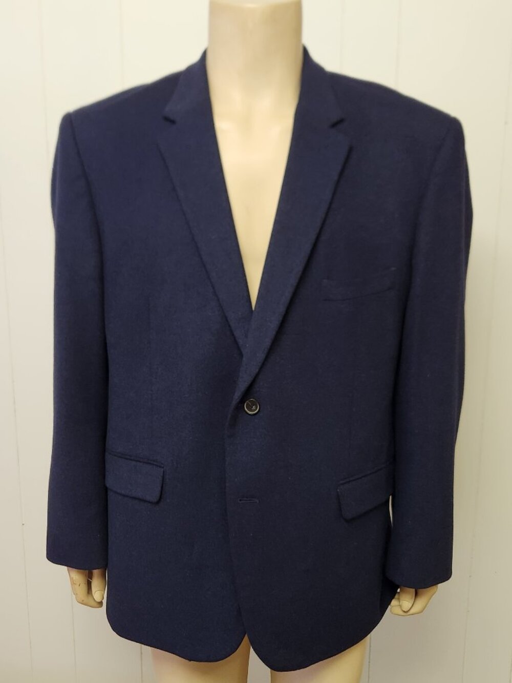 men's navy blazer 50R wool silk flannel Jos A Bank